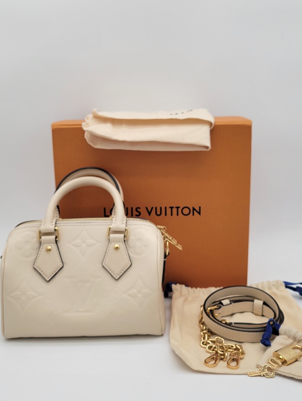 Louis Vuitton Speedy Bandoulière 20 Cream Empreinte